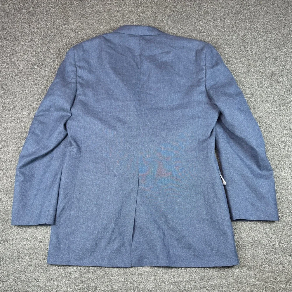 Jos A Bank Sport Coat Blue Mens 42L Linen Wool Blend Two Button Blazer Jacket